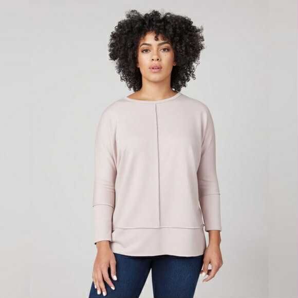 SPANX Tan Perfect Length Top Dolman 3/4 Sleeve, Size L - Picture 1 of 4